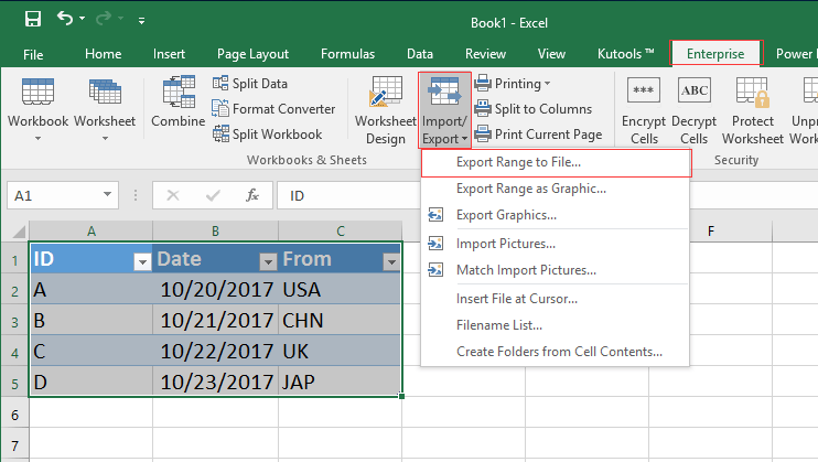 excel import pdf table